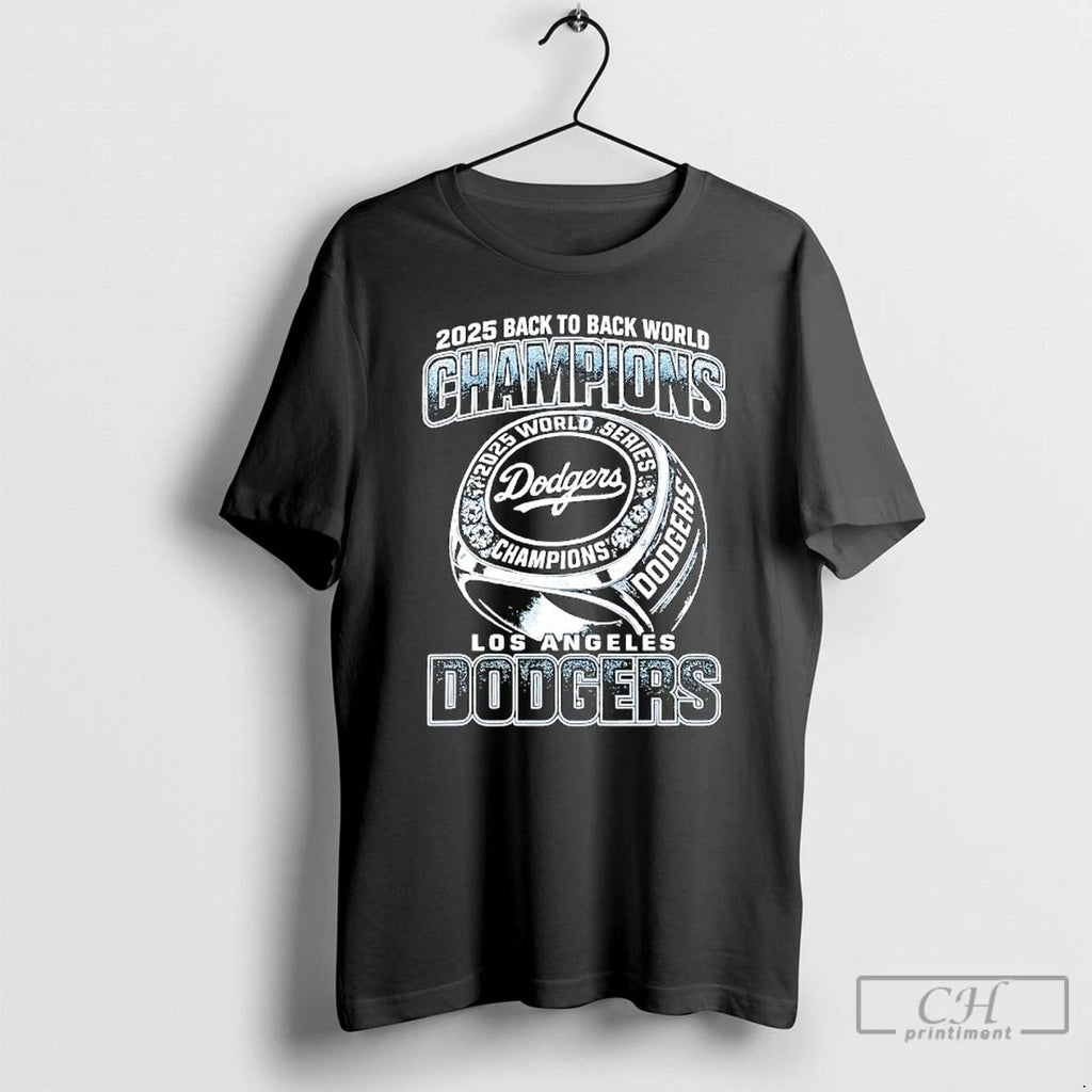 Premium Ring Of 2025 Back To Back World Champions Los Angeles Dodgers T Shirts