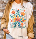 Boho Folk Floral Comfort Tee Shirt Vintage Style Soft