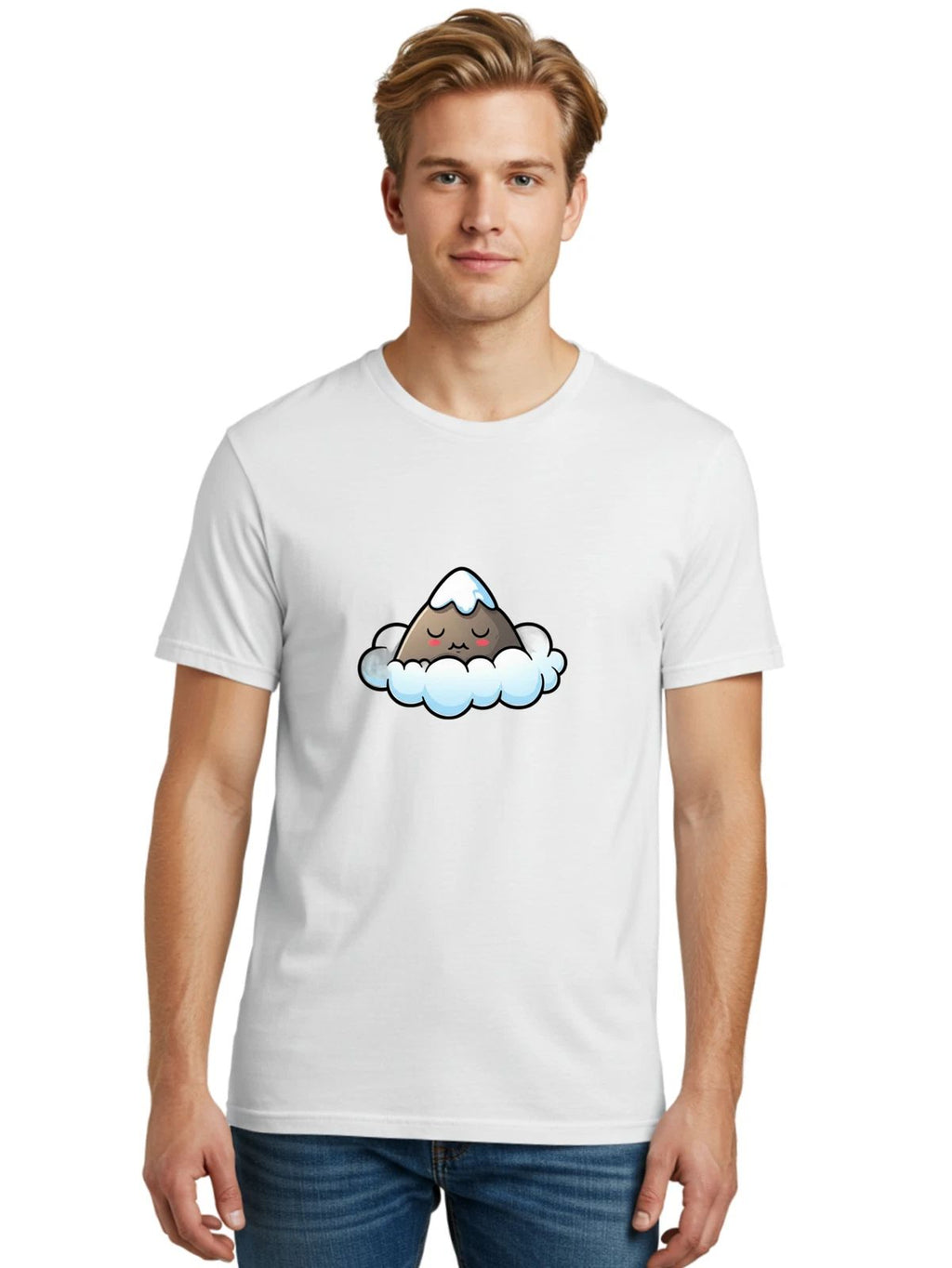 Sleeping-Mountain-2 Mens Graphic Tee, 100% Cotton, Casual Summer Wear