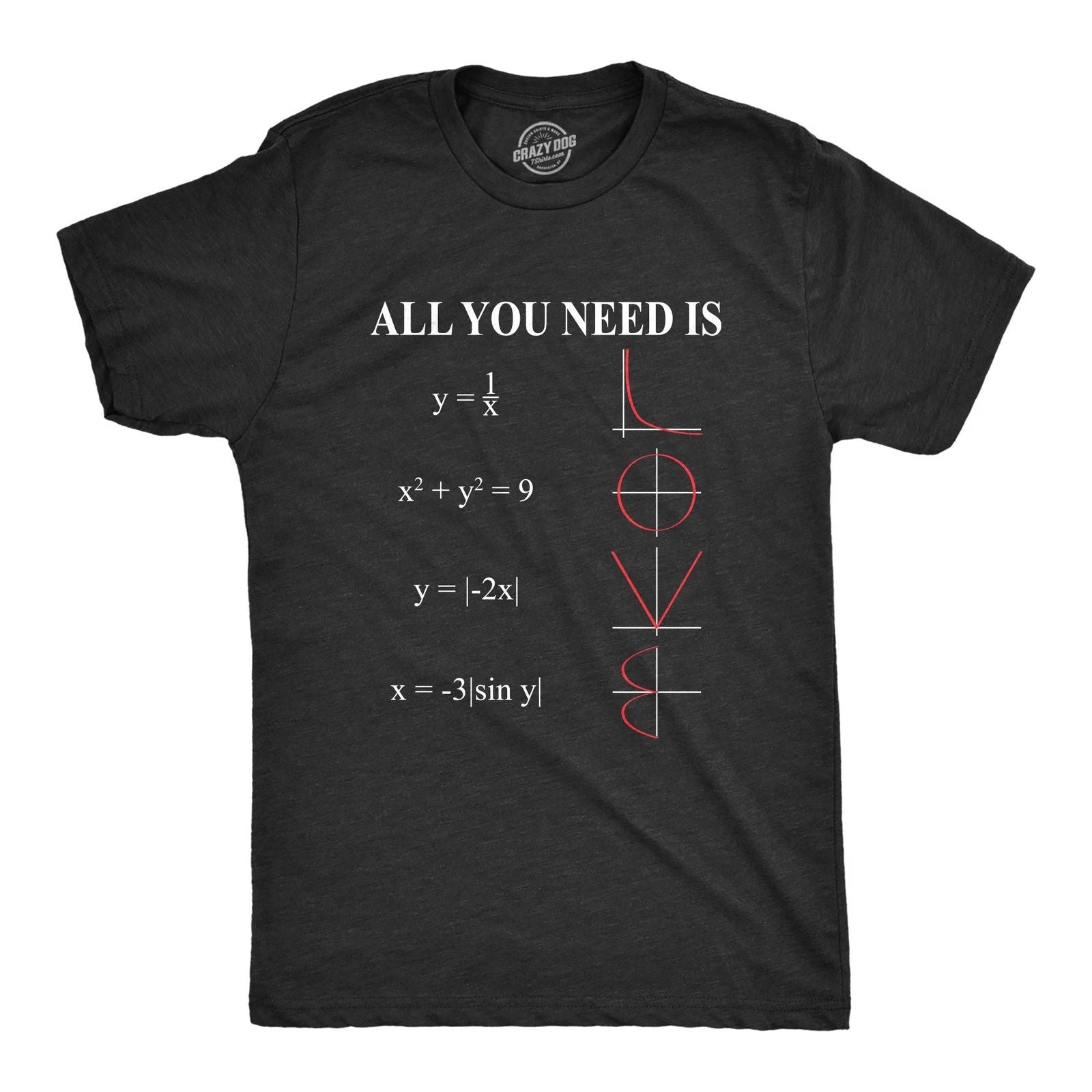 Mens All You Need Is Love Equation T Shirt Funny Nerdy Math Tee
