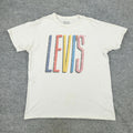 Levi's Shirt Men's Large White Graphic Tee Crew Neck Short Sleeve Pullover Adult