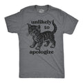Mens Funny T Shirts Unlikely to Apologize Sarcastic Kitten Graphic Novelty Tee