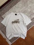 Quiksilver T-Shirt Size L White Logo Vintage Distressed Surf Tee