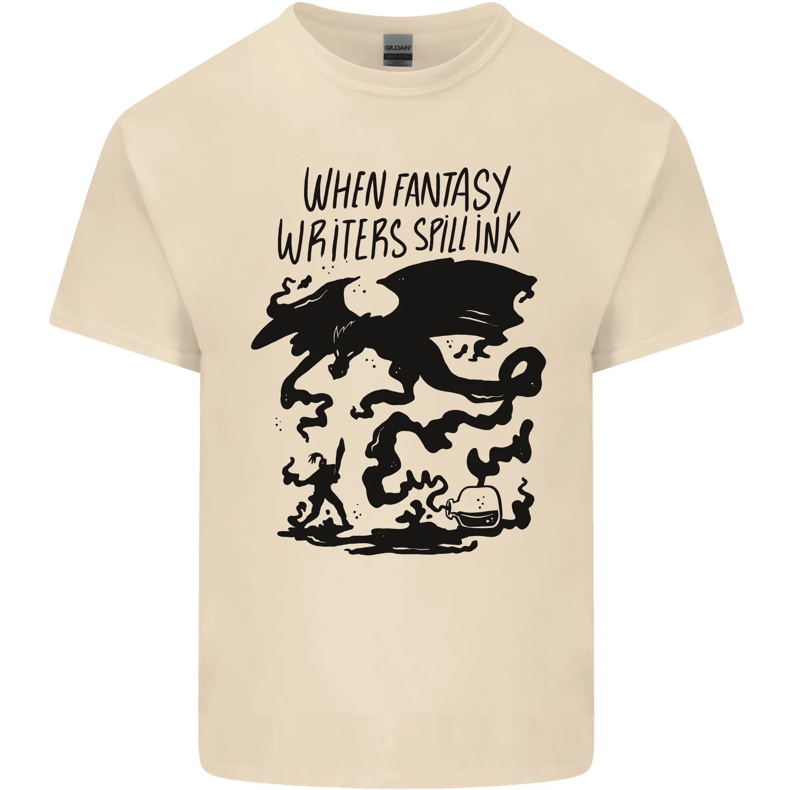 Fantasy Writer Author Novelist Dragons Mens Cotton T-Shirt Tee Top