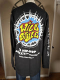 Wild Style Hip Hop Film Beyond The Streets Long B-boy Sleeve T-Shirt M 2 Sided