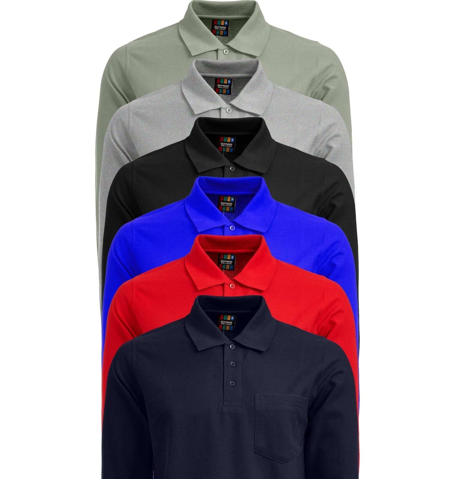 Men Polo T Shirts Long Sleeve Polo Shirt  with pocket S to 2XL