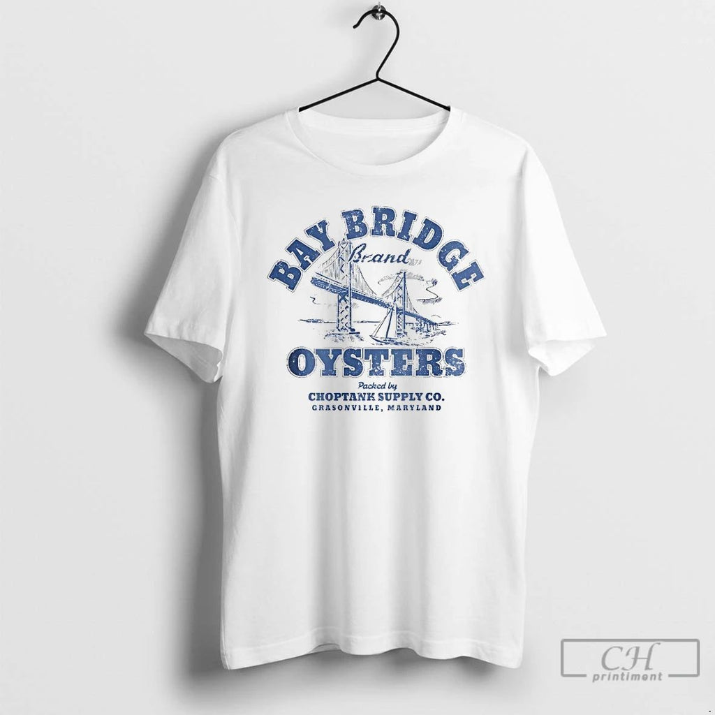 Classic Bay Bridge Brand Oysters Maryland T Shirts