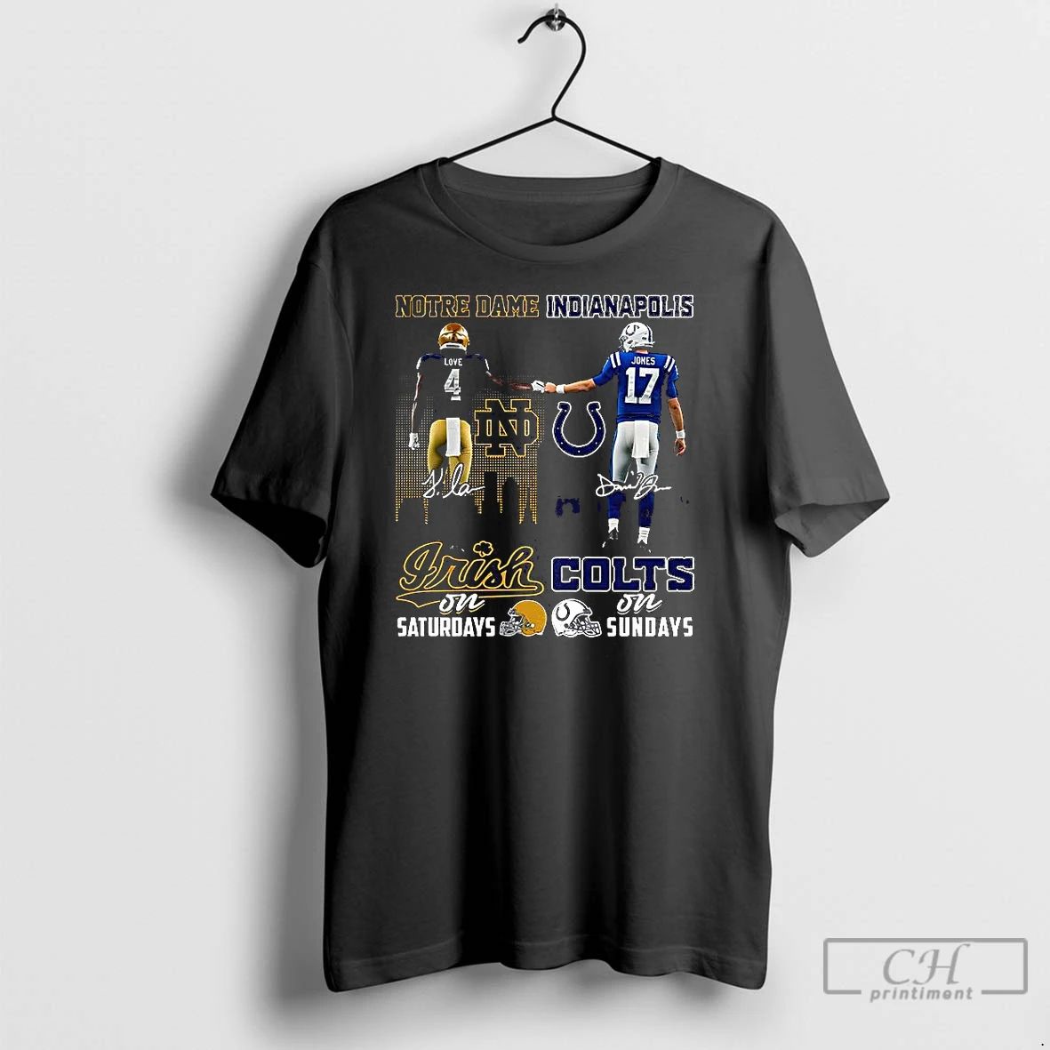 Classic Notre Dame Fighting Irish On Saturdays And Indianapolis Colts On Sundays Signature