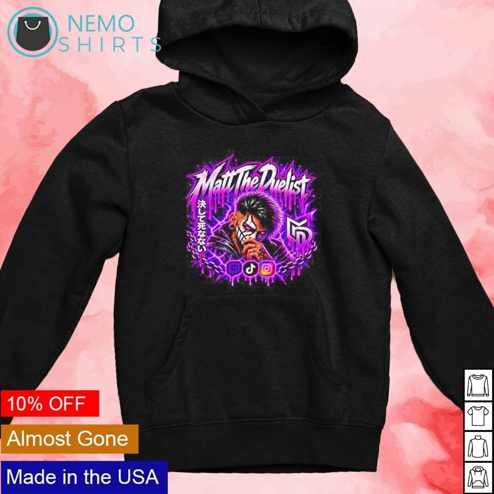 Matt The Duelist Never Die Gaming Logo Streamer shirt
