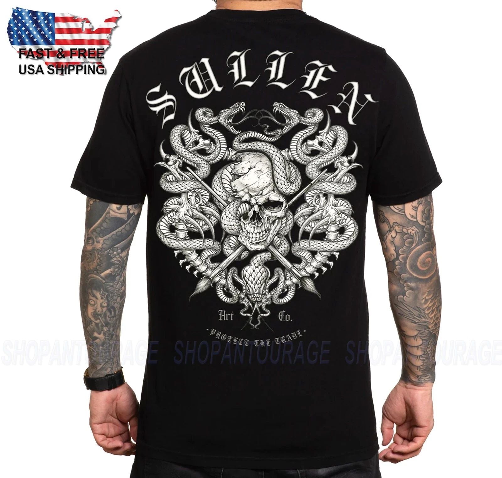 Sullen Art Collective Bones Badge Premium SCM7273 Short Sleeve T-shirt For Men