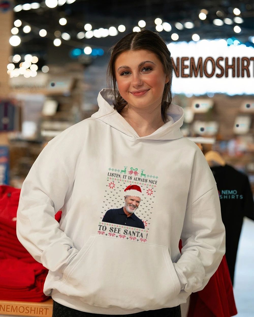Roy Keane Listen It Is Always Nice to See Santa Ugly Christmas shirt