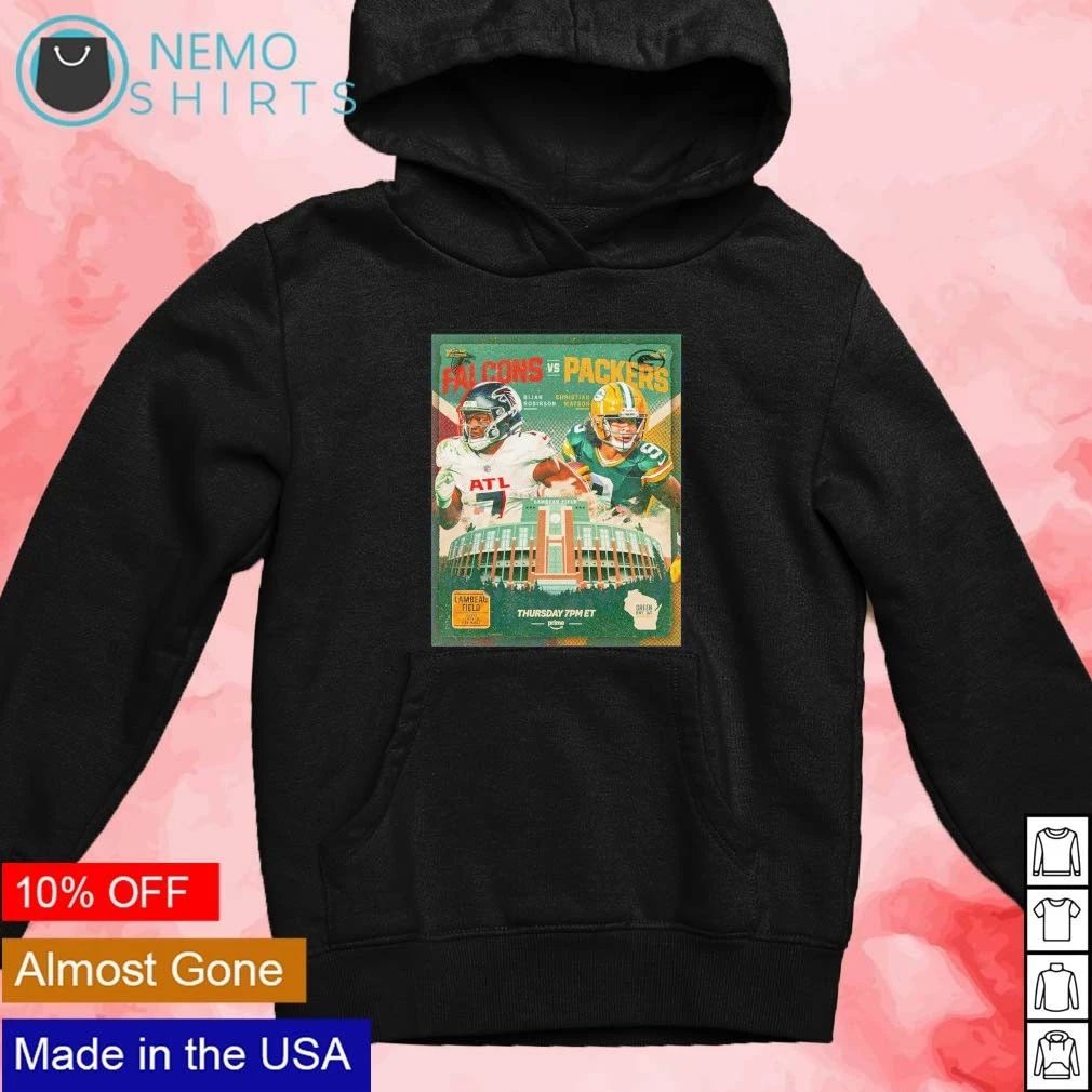 Bijan Robinson and Christian Watson Falcons vs Packers Lambeau Field Thursday Night Football 2026 shirt