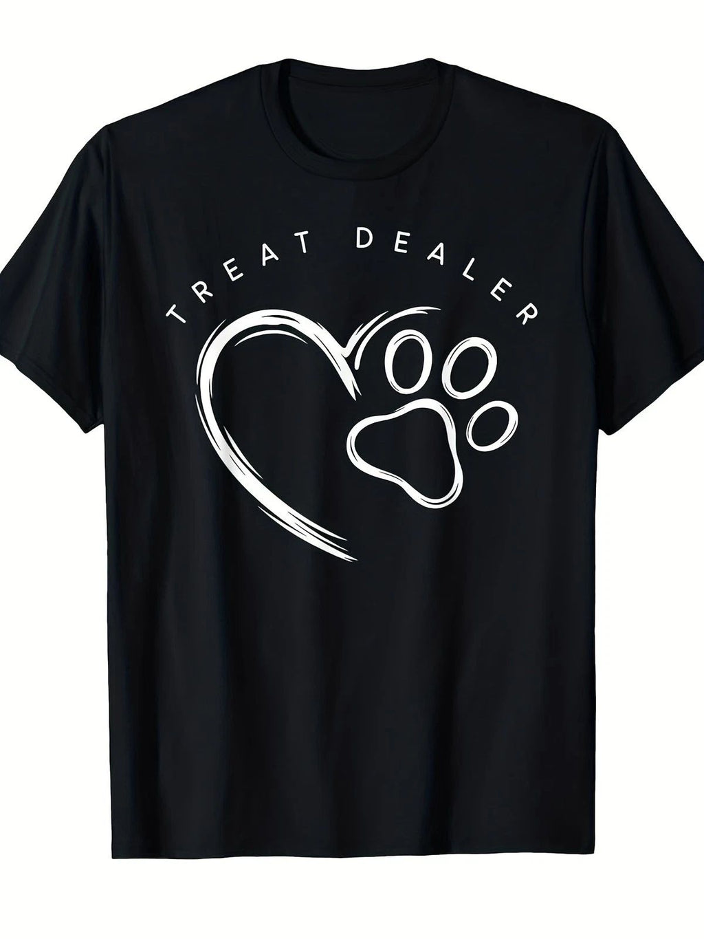 Dog Lover Treat Dealer Paw Print Graphic T-Shirt Retro Pet Owner Humor Tee