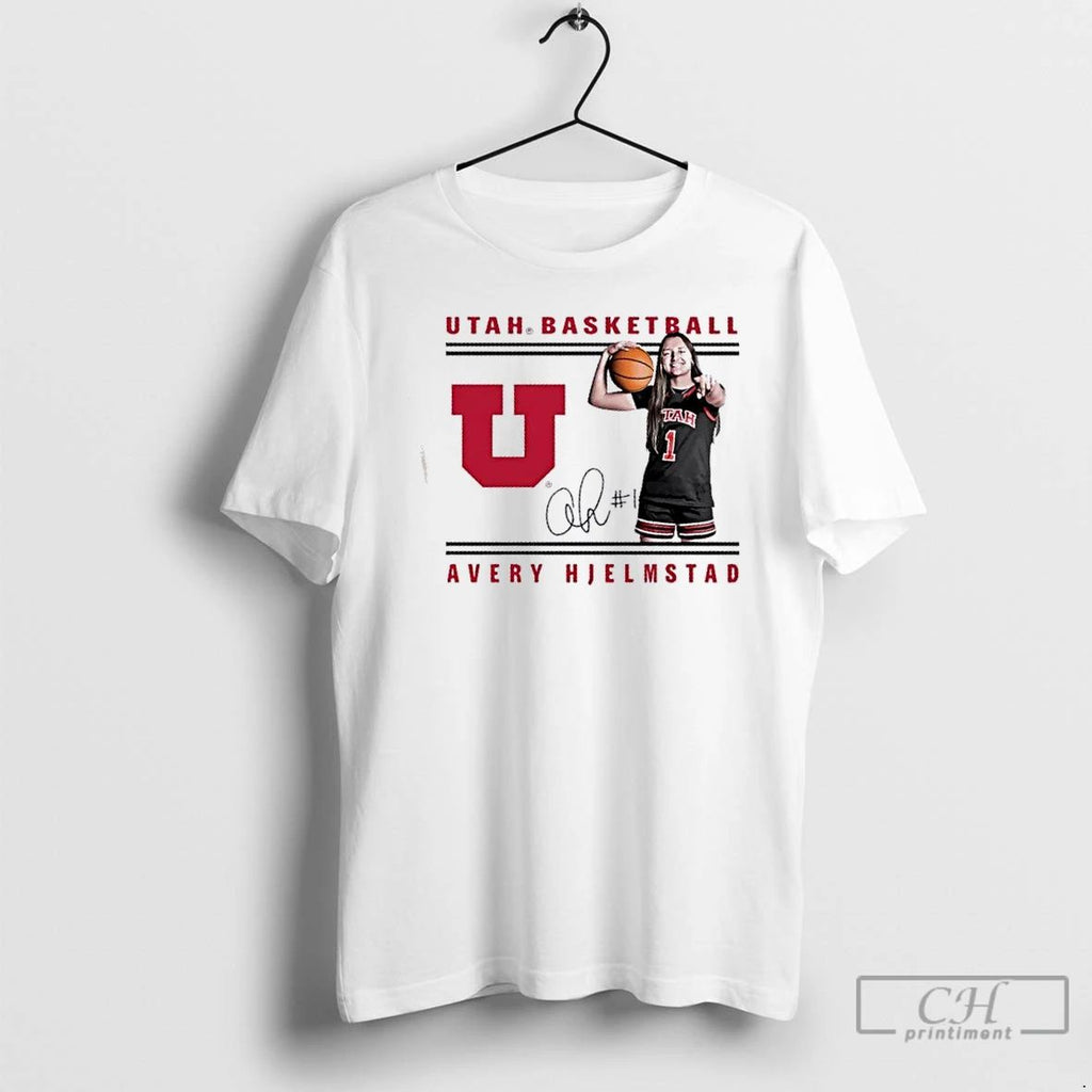 Classic Avery Hjelmstad Utah Women Basketball Signature T Shirts