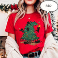 Christmas Tree And Cat T-Shirt, Cute Christmas Shirt, Cat Owner Christmas Gift,