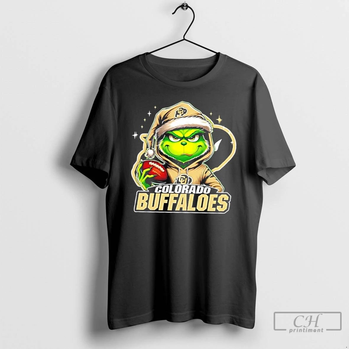 Premium Grinch Is Holding A Ball And Smiling At Colorado Buffaloes Fans Christmas T Shirts