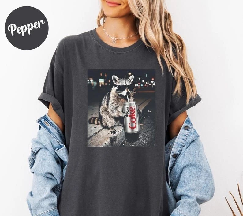 Raccoons Diet Coke Meme Shirt Gen Z Dank Funny Trash Panda Graphic Tee
