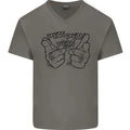 Pew Pew Pew Hands Funny Lightsaber Sci-Fi Mens V-Neck Cotton T-Shirt