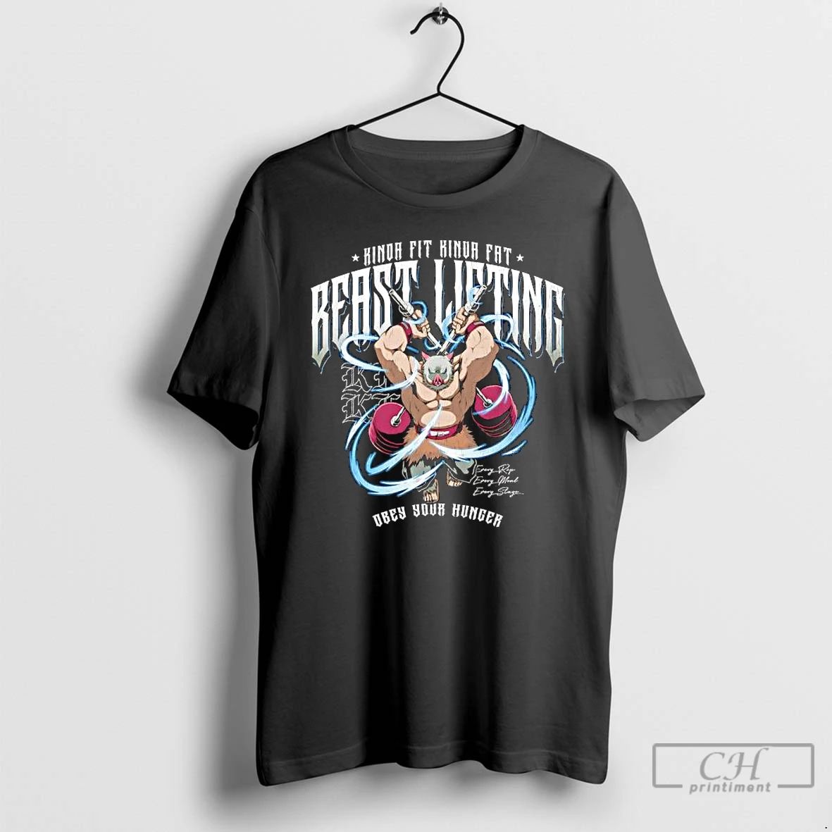 Premium Beast Lifting Kinda Fit Kinda Fat Obey Your Hunger T Shirts