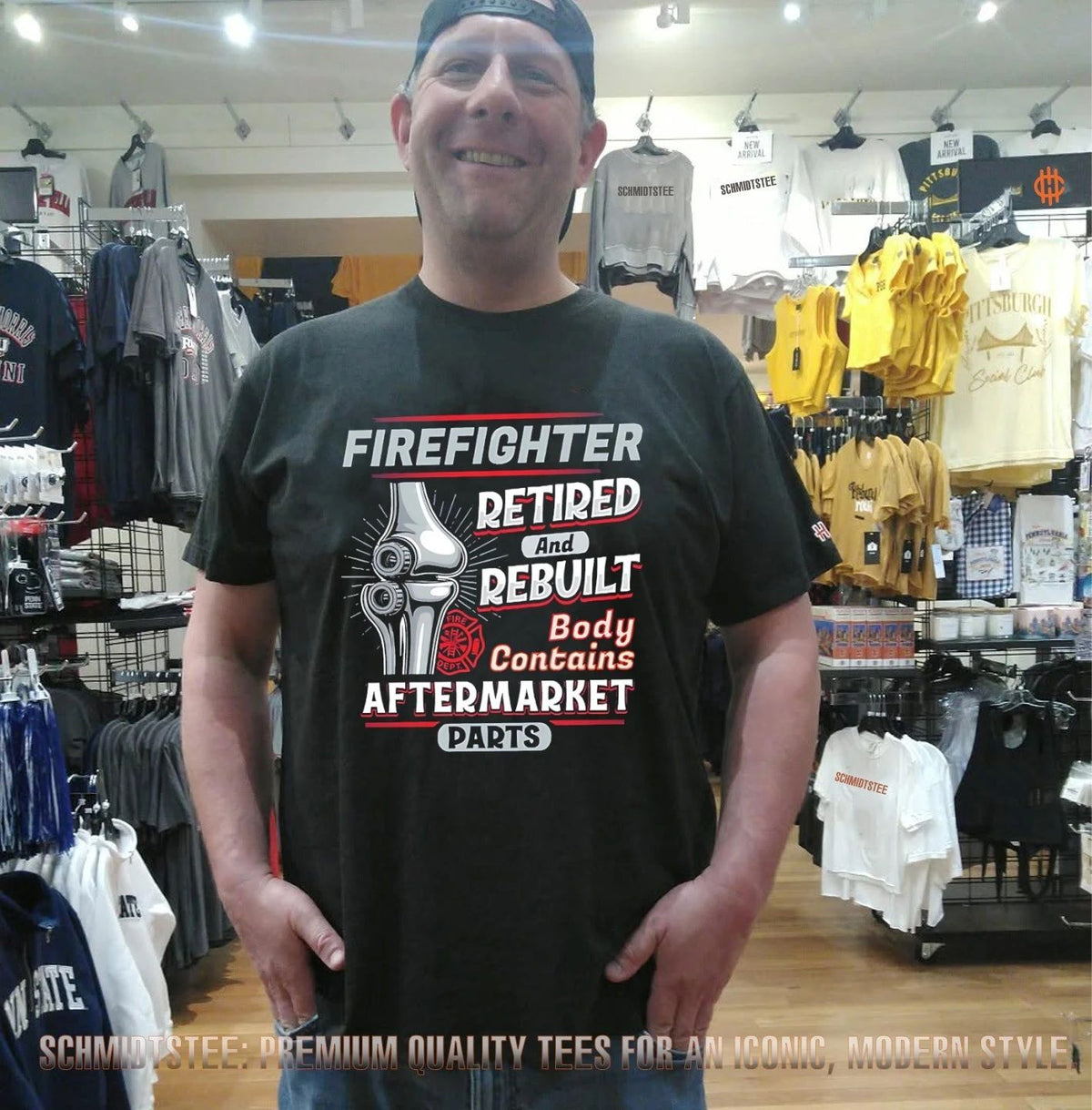 Retired Firefighter Rebuilt Body Contains Aftermarket Parts shirt