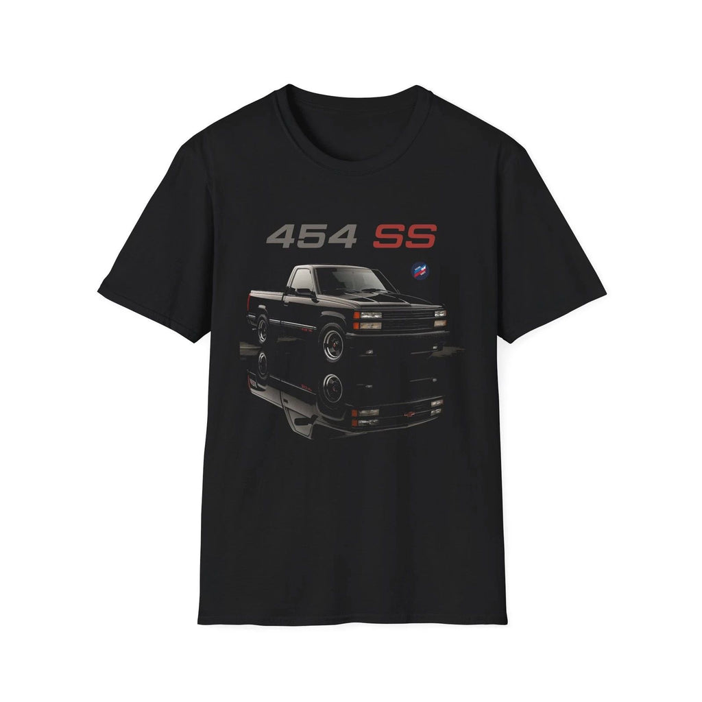 Chevy 454 SS Pickup T-Shirt | 1990 Muscle Truck C1500 Sport Tee Black Graphic