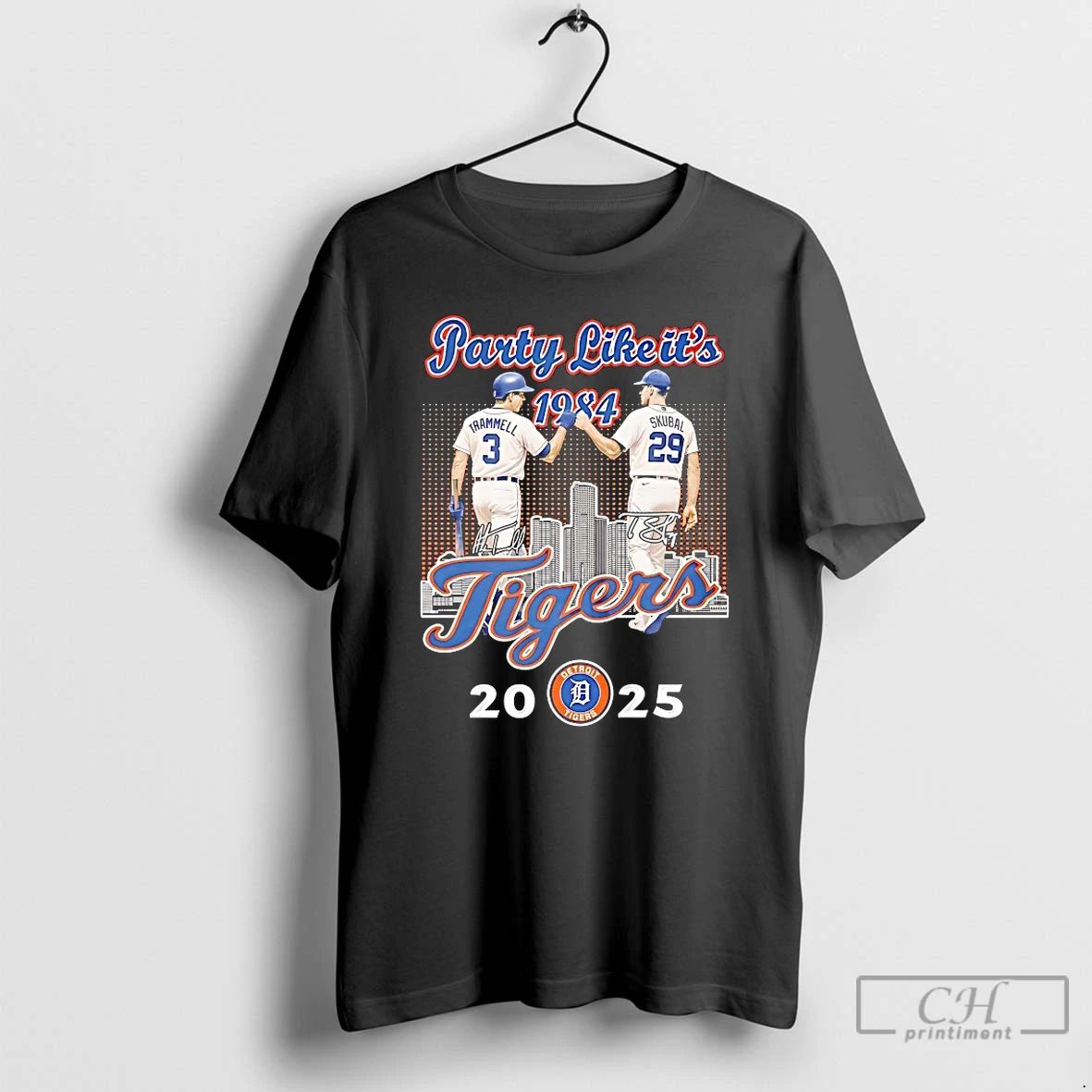 Classic Alan Trammell And Tarik Skubal Detroit Tigers 2025 Party Like Its 1984 Fist Bump