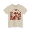 Western Cowboy Dog Smoking with UFO Chihuahua Dog Funny Unisex T-Shirt