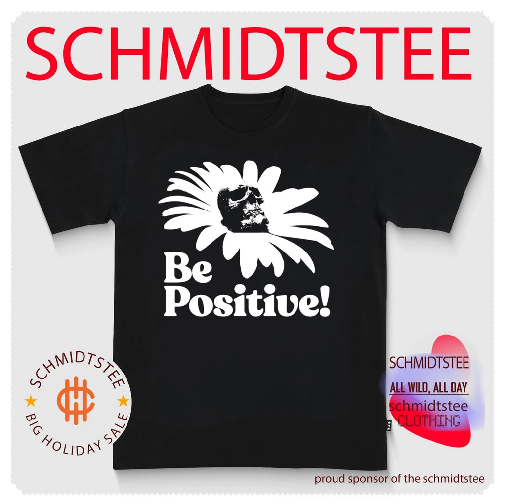 Be Positive Skull Daisy Flower goth shirt