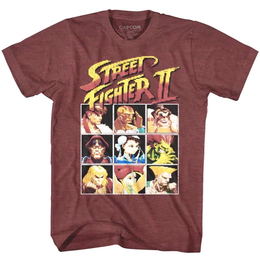 Street Fighter 2 Player Select Screen 8Bit Pixel Men's T Shirt Gamer Ryu Capcom
