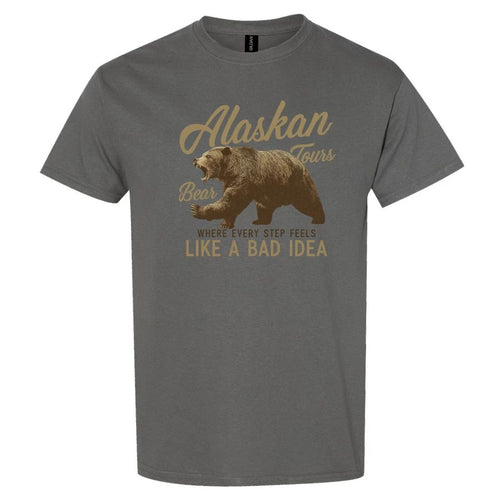 Alaskan Tours Bear T Shirt Like a Bad Idea Funny Vintage Travel Graphic Tee Gift