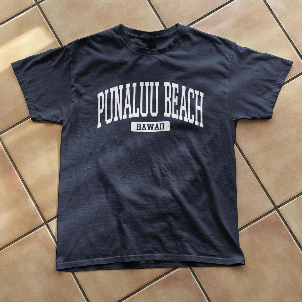 Punaluu Beach Hawaii Souvenir Aesthetic, Summer Aesthetic  Navy Blue Tee