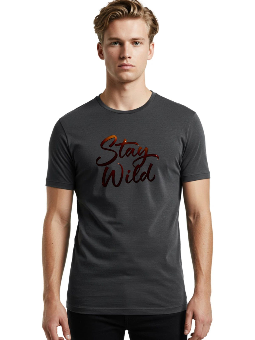 Stay-Wild-10 Mens Graphic Tee, 100% Cotton, Casual Summer Wear