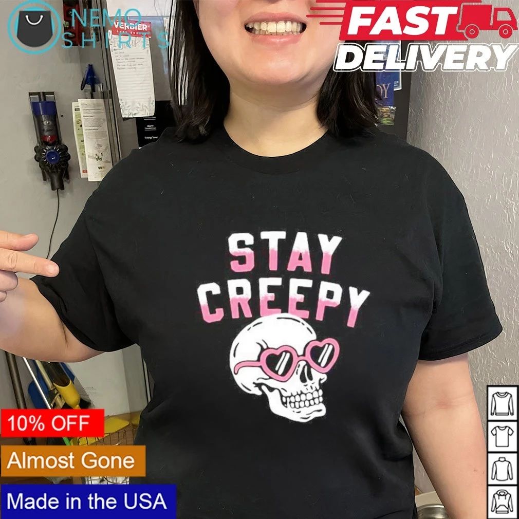 Stay Creepy Skull with Heart Sunglasses Halloween shirt