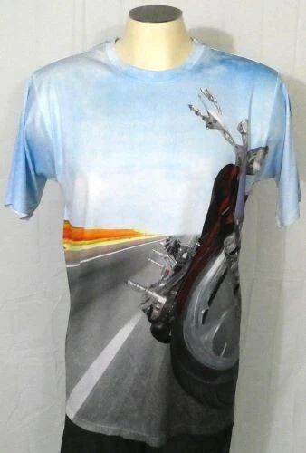 Get A Life Multicolor Large T-Shirt Custom Motorcycle Polyester