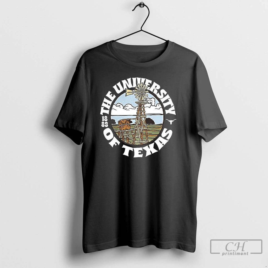 Classic Texas Longhorns Football The University Of Texas Est 1883 Landscape Logo T Shirts