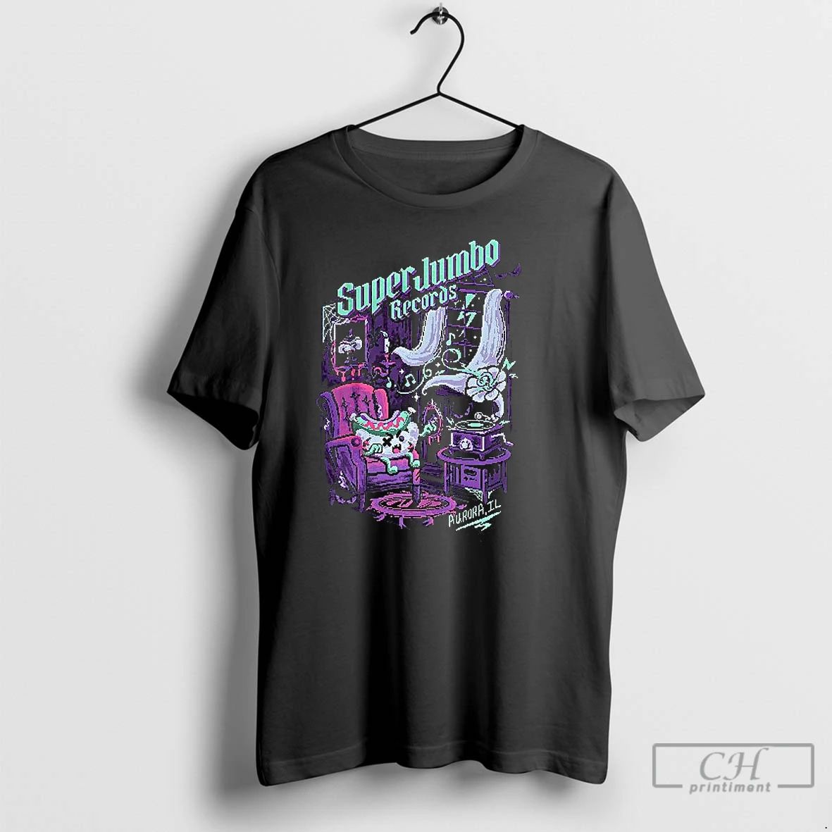 Classic Zombie Frank Super Jumbo Record Aurora Pixel Art T Shirts