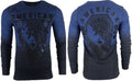 AMERICAN FIGHTER Men's T-Shirt Thermal Shirt GOODWELL Blue Biker MMA