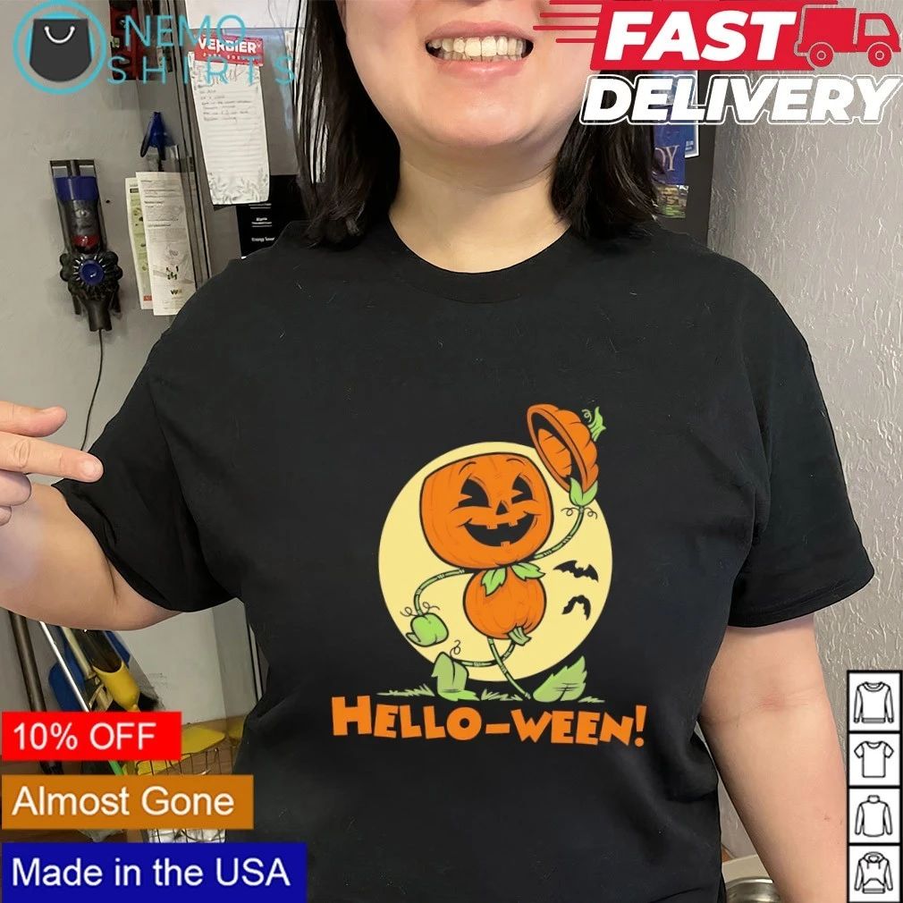 Hello-Ween Pumpkin Character Halloween Jack-o’-lantern shirt