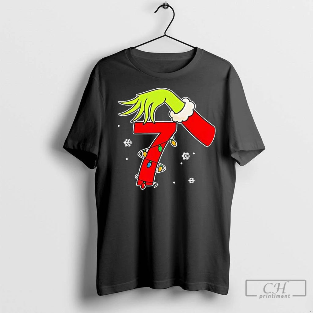 Premium Number 7 Christmas 67 Six Seven Meme Xmas Grinch Hand