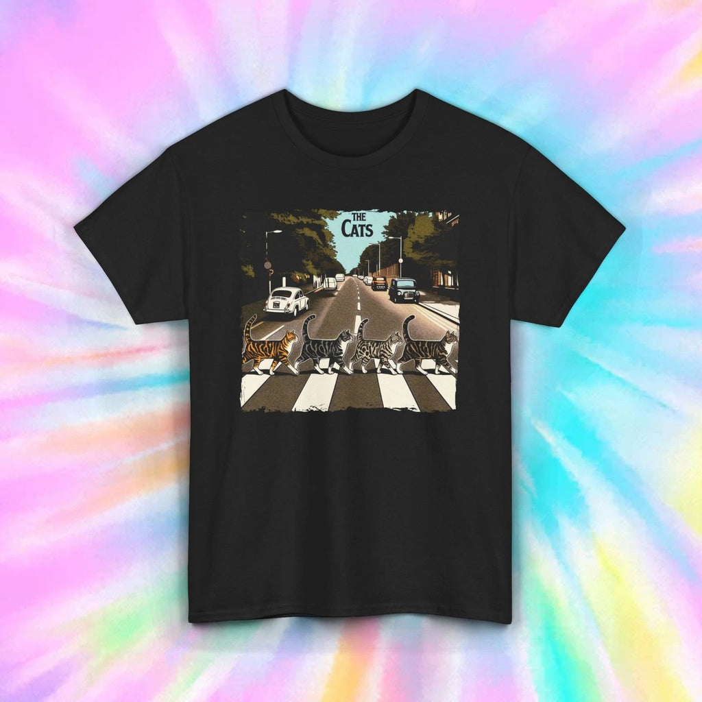 The Cats Abbey Road T-Shirt | Funny Cat Graphic Tee | Music Parody | S-5XL