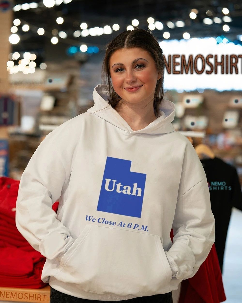Utah We Close at 6 PM closing time funny sign shirt