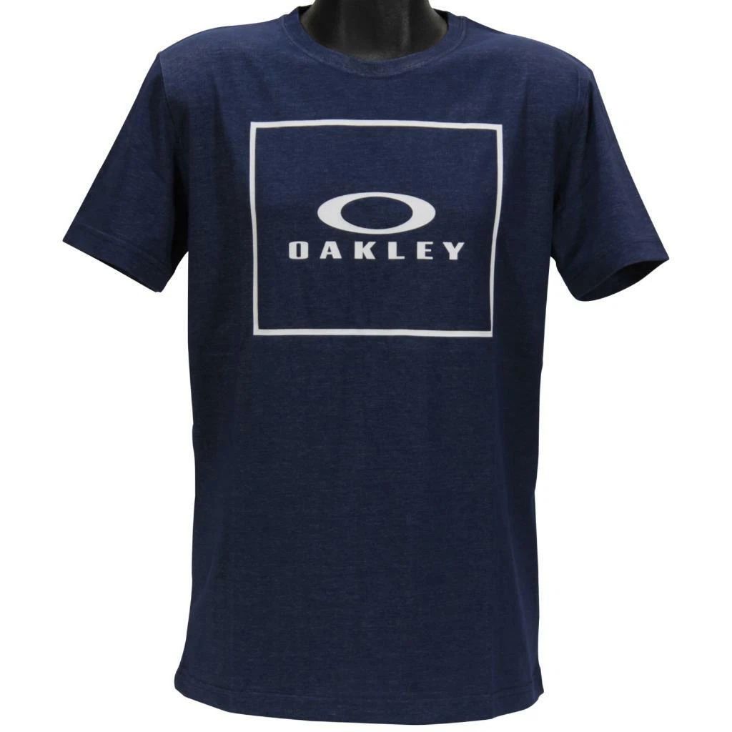 Oakley Jack Tee Mens Size L Large Navy Heather Cotton Regular Fit Logo T-Shirt