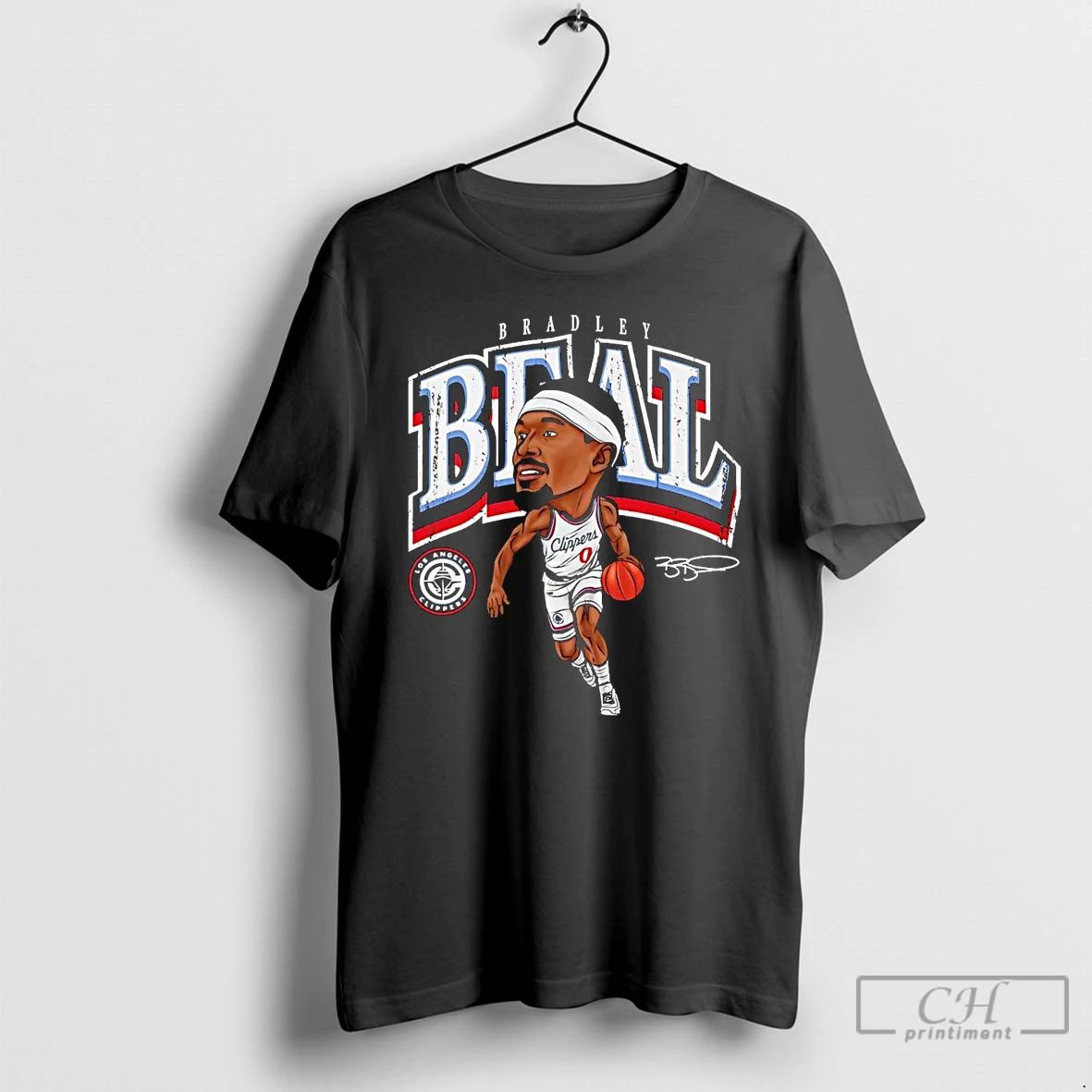Classic Bradley Beal Cartoon Signature Los Angeles Clippers T Shirts