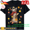 Cute Autumn Cat Fall Breeze Kitten Kitty Cat Lover T-Shirt Unisex