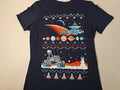 Christmas Space Lootcrate Blue Cotton T-shirt Size S Gildan Missing Tag
