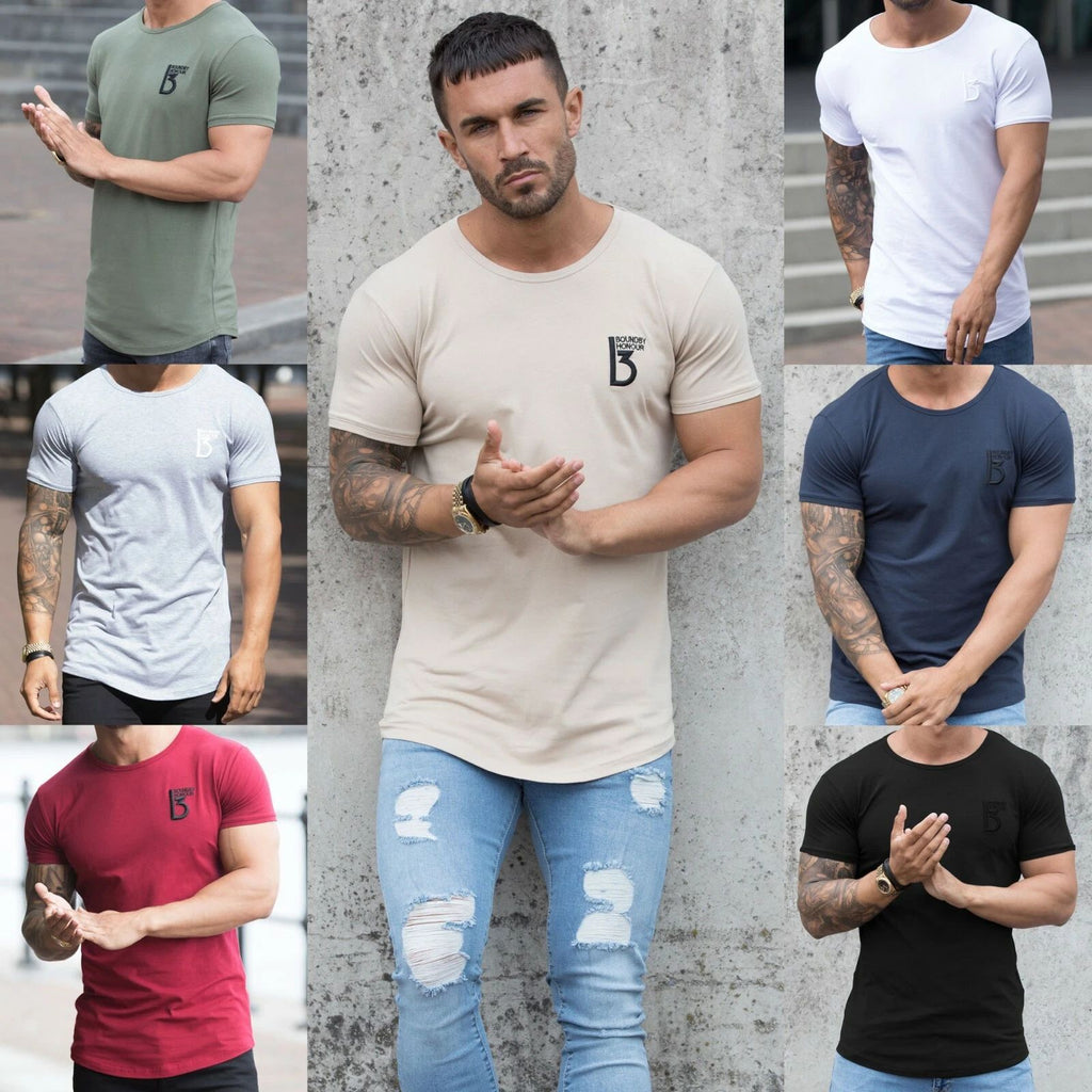 T-Shirt Slim Fit Muscolare Da Uomo BBH Designer Pura Curva