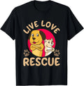 Live Love Rescue Adopt A Dog Animal Rescue T-Shirt – Dog Lover Gift Tee