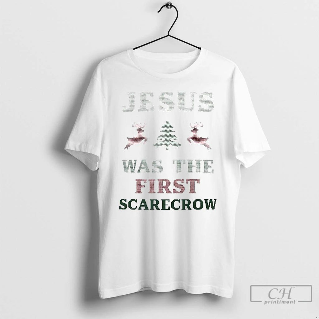 Classic Jesus Was The First Scarecrow Christmas T Shirts