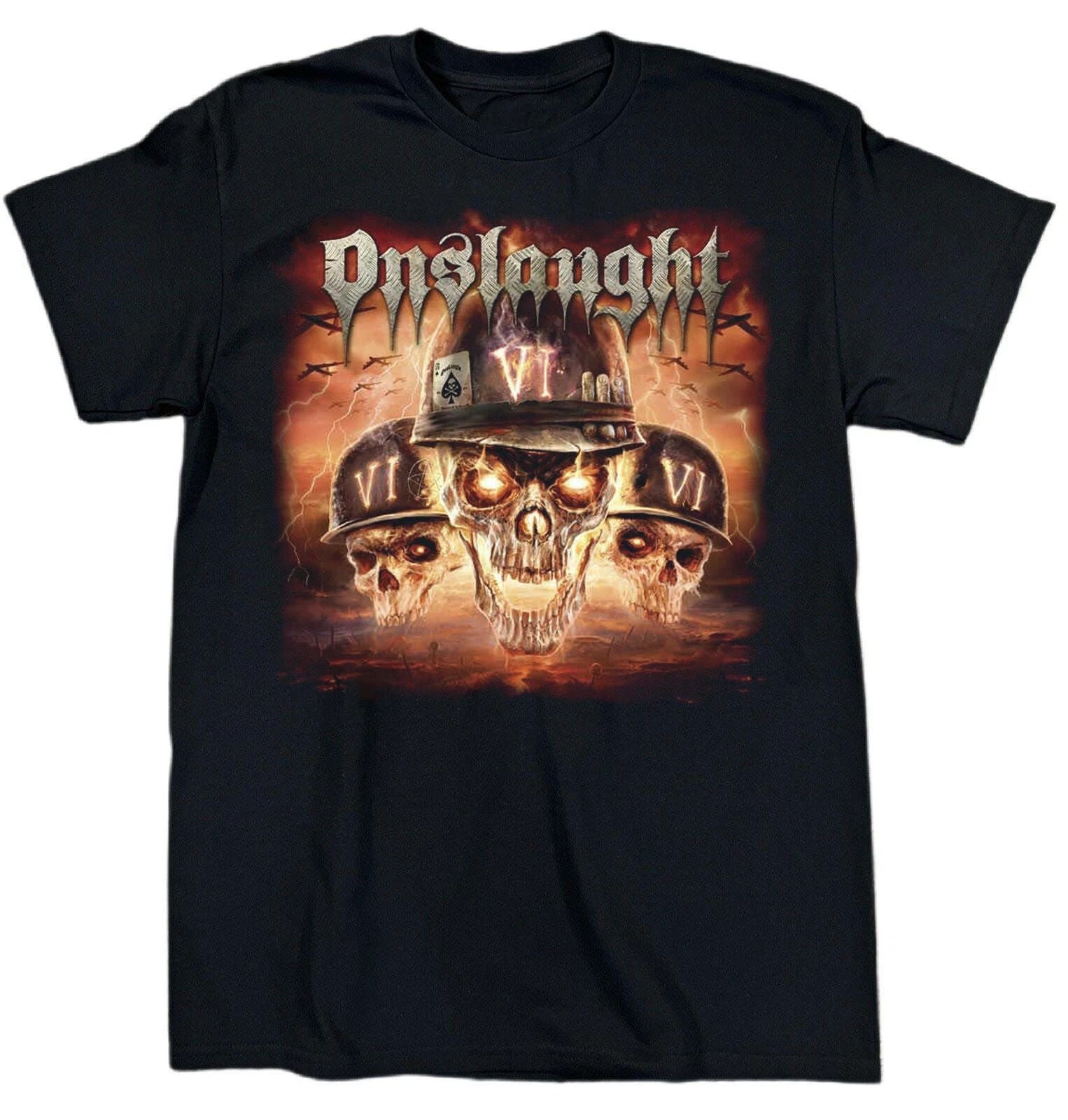 Vtg ONSLAUGHT Band For Fans Heavy Cotton Black All Size Unisex Shirt