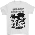 Fantasy Writer Author Novelist Dragons Mens T-Shirt 100% Cotton